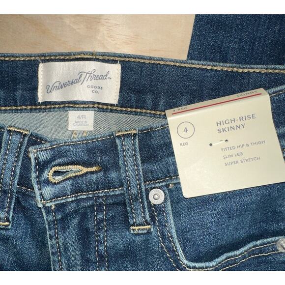 NWT Universal Thread High-Rise Skinny Jeans Women’s Size 4R Blue Denim - Picture 7 of 9
